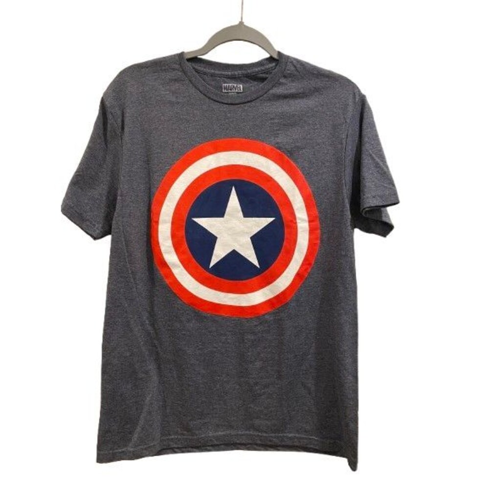 Men's Medium 38/40 T-Shirt Marvel Captain America Gray Short Sleeve Crew neck